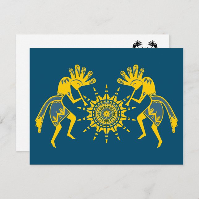 Native Americans Culture - Sun Dancing Kokopelli 6 Postcard (Front/Back)