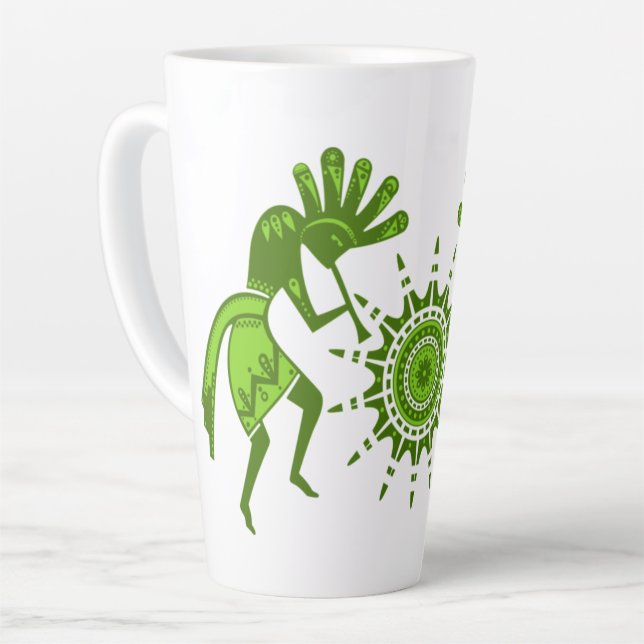 Native Americans Culture - Sun Dancing Kokopelli 7 Latte Mug (Left Angle)