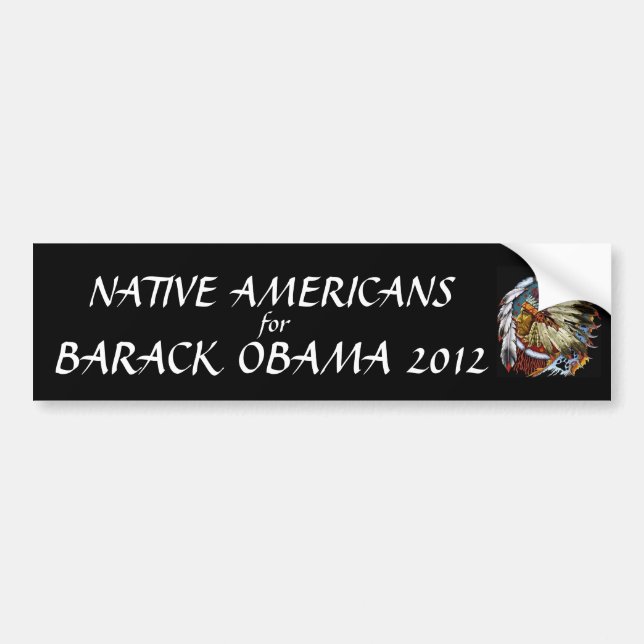Native Americans for Barack Obama 2012 Bumper Sticker (Front)