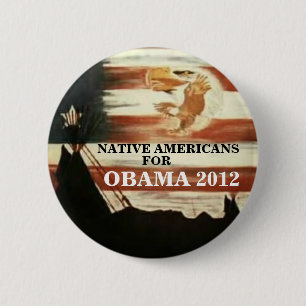 Native Americans for Obama 2012 6 Cm Round Badge
