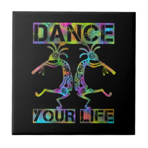 Native Americans Kokopelli - Dance Your Life 2 Ceramic Tile