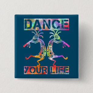 Native Americans Kokopelli - Dance Your Life 3 15 Cm Square Badge