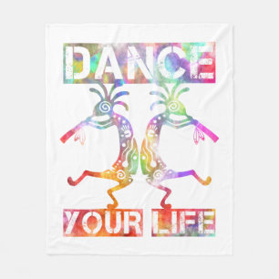 Native Americans Kokopelli - Dance Your Life 3 Fleece Blanket