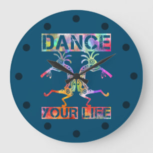Native Americans Kokopelli - Dance Your Life 3 Large Clock