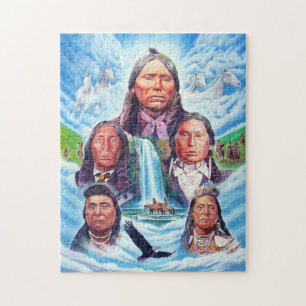 Native Americans Painting Famous Indian Chiefs Jigsaw Puzzle