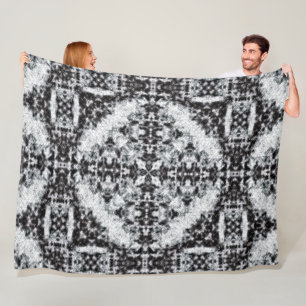 Native Apache Warrior Ceremonial Quilt Pattern Fleece Blanket