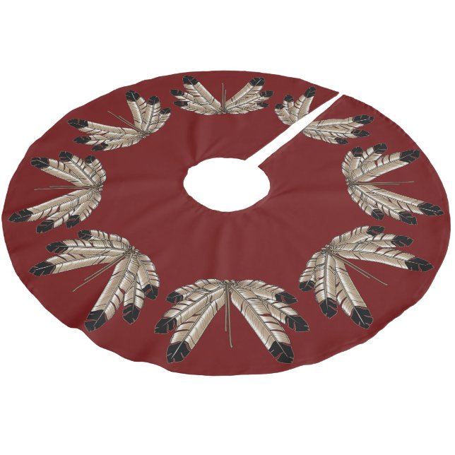 Native Art Christmas Tree Skirt First Nation Decor (Angled)