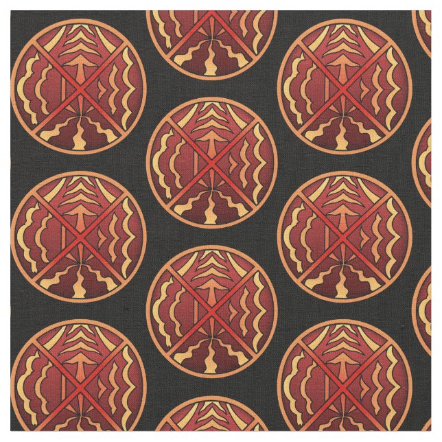 Native Art Fabric Earth Air Fire Water Fabrics (Close Up)