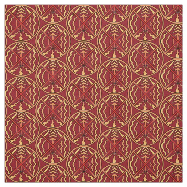 Native Art Fabric Tribal Spiritual Elements Fabric (Swatch)