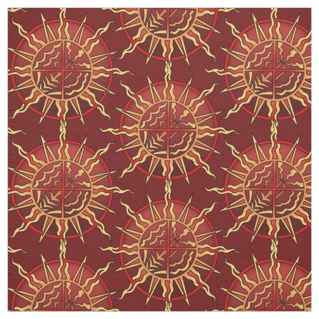 Native Art Fabric Tribal Spiritual Elements Fabric (Swatch)