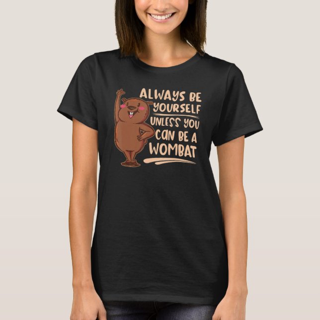 Native Australian Animal   Cute Wombat T-Shirt (Front)