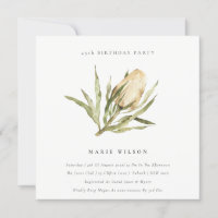 Native Banksia Watercolor Floral Any Age Birthday