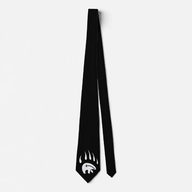 Native Bear Art Ties Tribal Bear Claw Necktie (Front)
