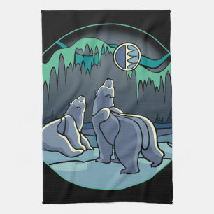 Native Bear Art Towel Polar Bear Tea Towel