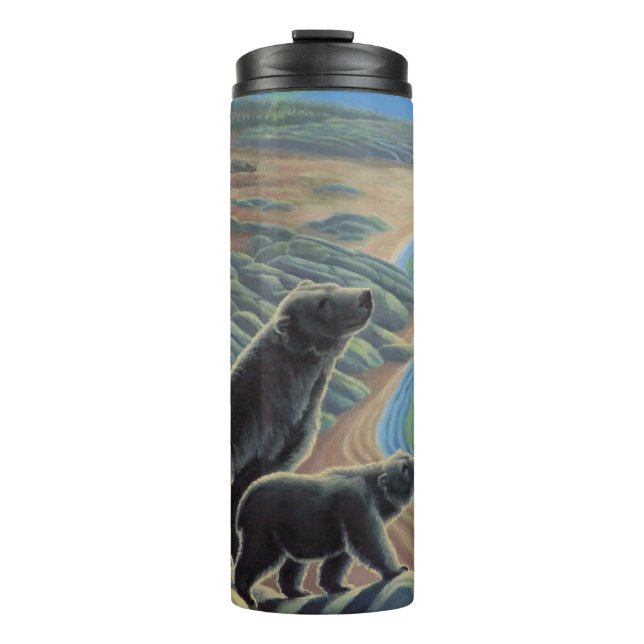 Native Bear Art Tumbler Mugs Polar Bear Drinkware  (Front)