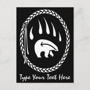 Native Bear Postcard Custom Tribal Art Postcards