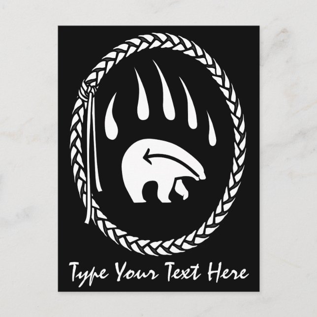 Native Bear Postcard Custom Tribal Art Postcards (Front)