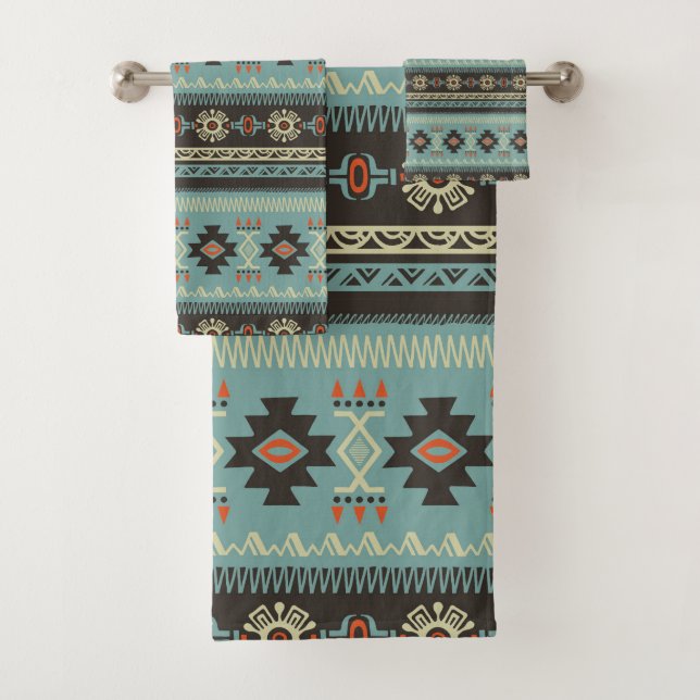 Native Blanket Pattern  Bath Towel Set (Insitu)