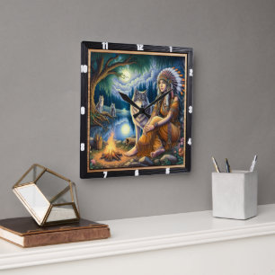 Native Bloom: Pond Lilies Morning Light Square Wall Clock