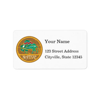 Native Buffalo Painting Label