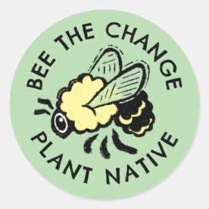 Native Bumble Bee Classic Round Sticker