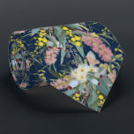 Native Bush Blooms Royal Blue Tie<br><div class="desc">This elegant necktie features a sophisticated floral design inspired by native Australian flora,  showcasing the vibrant blossoms of eucalyptus,  bottlebrush,  and wattle,  illustrated by Jo Story of Sketchbook Designs.</div>
