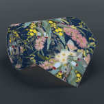 Native Bush Blooms Royal Blue Tie<br><div class="desc">This elegant necktie features a sophisticated floral design inspired by native Australian flora,  showcasing the vibrant blossoms of eucalyptus,  bottlebrush,  and wattle,  illustrated by Jo Story of Sketchbook Designs.</div>