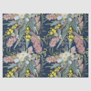 Native Bush Blooms Royal Blue Tissue Paper