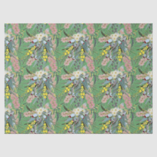 Native Bush Blooms Summer Green Tissue Paper