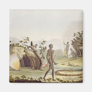 Native cabin, New Holland, plate 64 from 'Le Costu Magnet