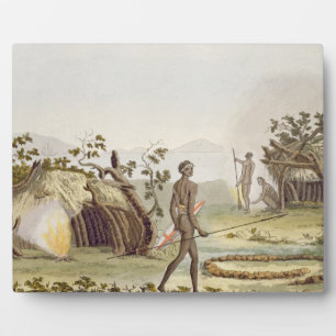 Native cabin, New Holland, plate 64 from 'Le Costu Plaque
