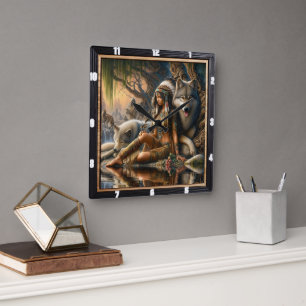 Native Calm: Forest Floor Evening Dream Square Wall Clock