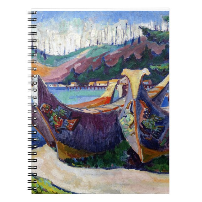 Native Canadian Emily Carr Painting War Canoes Notebook (Front)