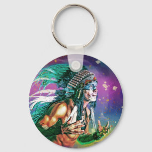 Native Chief Key Ring