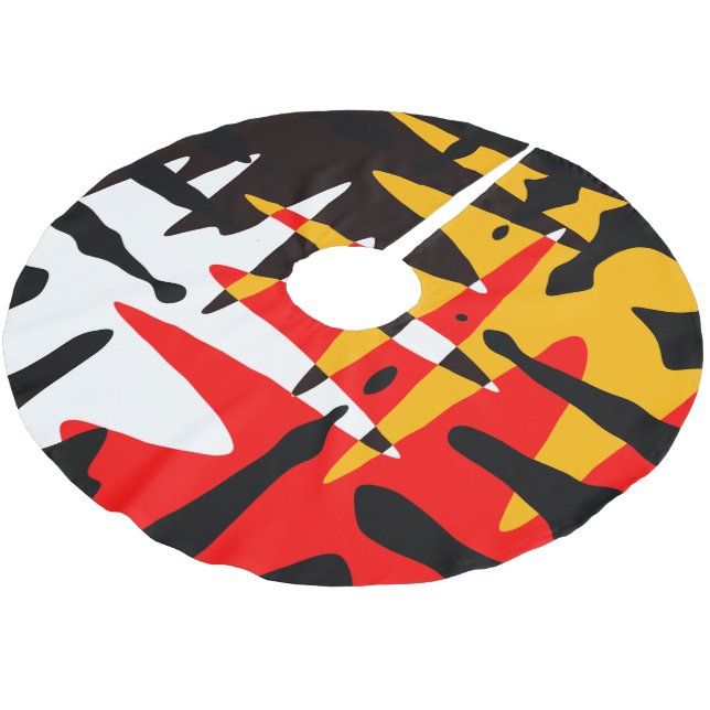 Native Christmas Tree Skirt Tribal 4 Nations Decor (Angled)