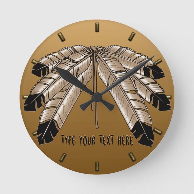 Native Clock Custom First Nation Tribe Wall Clock (Front)
