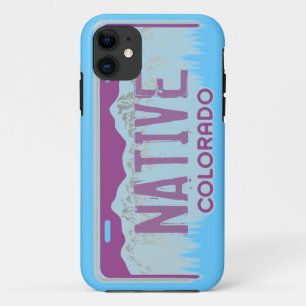 Native Colorado blue purple license plate iphone 5 iPhone 11 Case
