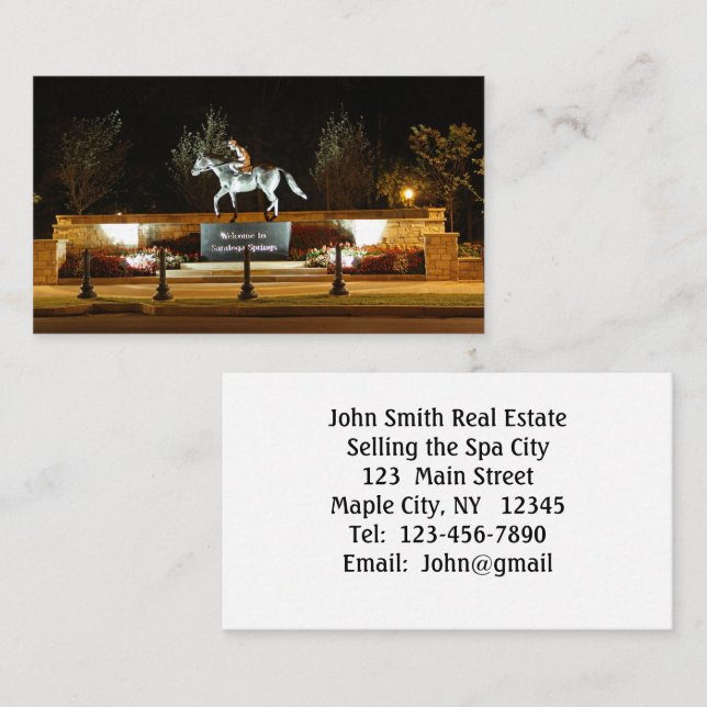 Native Dancer Horse Statue Saratoga Business Card (Front/Back)