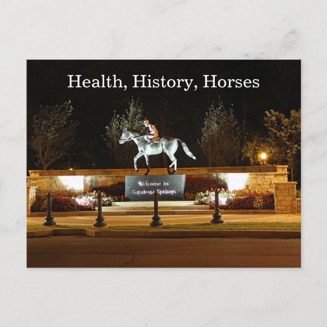 Native Dancer Horse Statue Saratoga Postcard (Front)