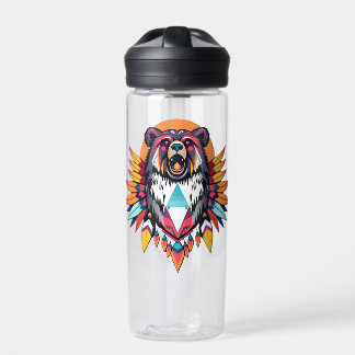 Native Decorated Bear  Water Bottle