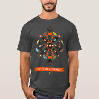 Native Decorative Vector Black Orange T-Shirt