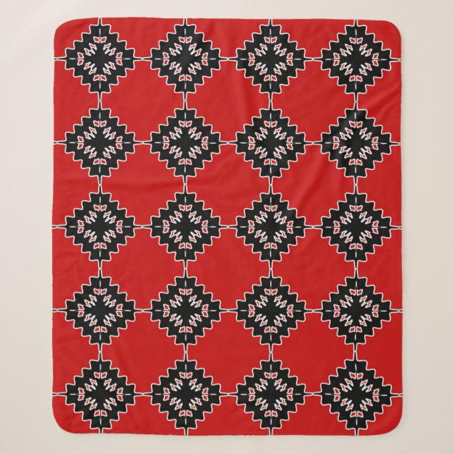 Native ethnic pattern sherpa blanket (Front)
