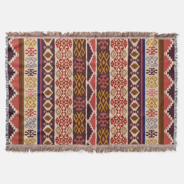 native,ethnic pattern throw blanket (Front)