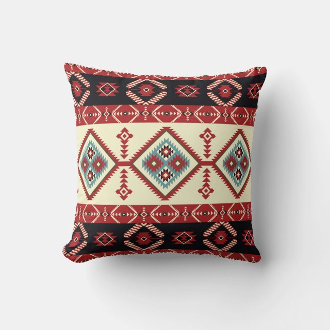 Native fabric. Geometric design kilim. Ethnic trib Cushion (Front)