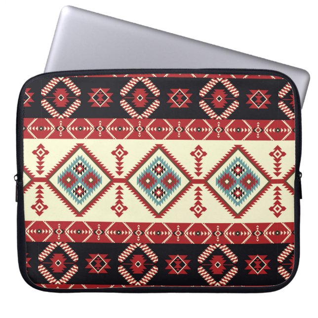 Native fabric. Geometric design kilim. Ethnic trib Laptop Sleeve (Front)
