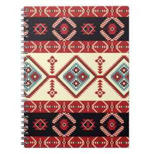 Native fabric. Geometric design kilim. Ethnic trib Notebook