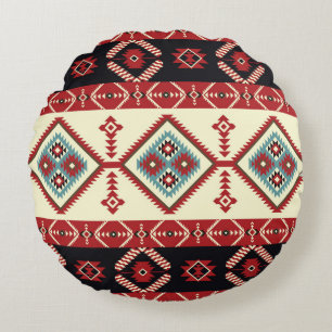 Native fabric. Geometric design kilim. Ethnic trib Round Cushion