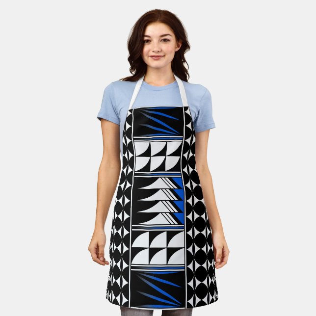 Native Feather Blessing in Blue Apron (Worn)