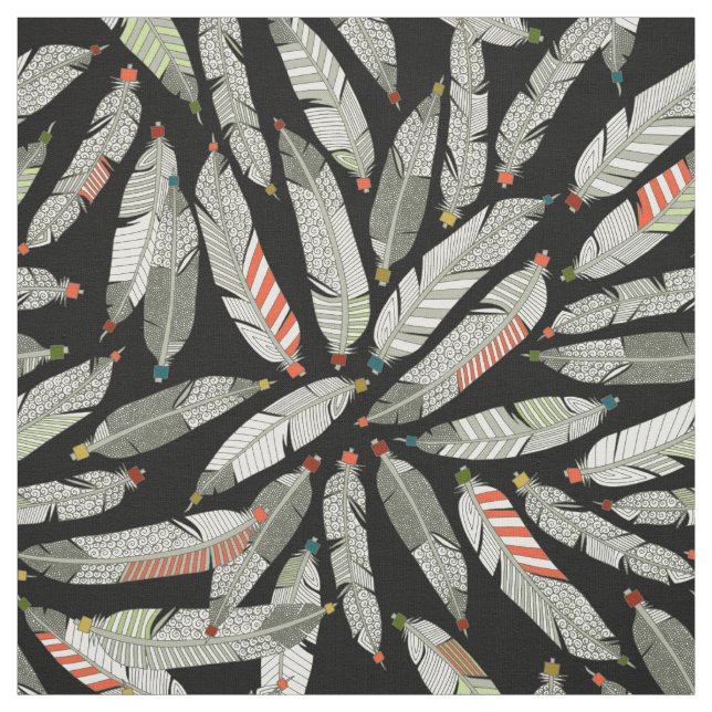 native feathers fabric (Swatch)