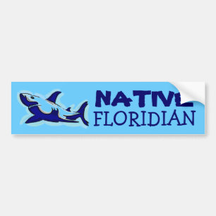 Native Floridian blue shark theme bumpersticker Bumper Sticker